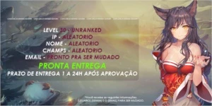 CONTAS LEVEL 30 UNRANKED - ALEATÓRIAS - League of Legends LOL
