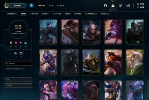 Conta ouro 4 com 78 Champs e 50 Skins + 1 RARA - League of Legends LOL