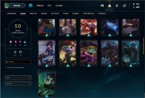 Conta ouro 4 com 78 Champs e 50 Skins + 1 RARA - League of Legends LOL