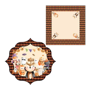 Kit Mesa Halloween - 2 Americanos e 2 Guardanapos - Artesanato e Personalizados