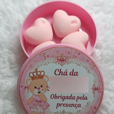 Mini Coração Rosa  - Kit 10 Lembrancinhas - Artesanato e Personalizados