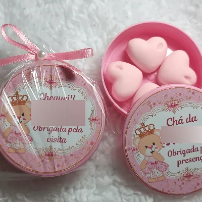 Mini Coração Rosa  - Kit 10 Lembrancinhas - Artesanato e Personalizados