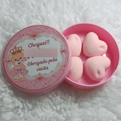 Mini Coração Rosa  - Kit 10 Lembrancinhas - Artesanato e Personalizados