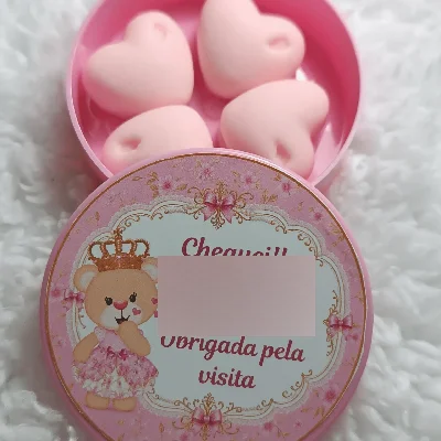 Mini Coração Rosa  - Kit 10 Lembrancinhas - Artesanato e Personalizados