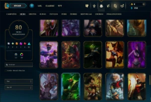 Prata 4 com 100 Champs e 80 Skins +1 Prestigio ( JG / SUP ) - League of Legends LOL
