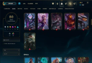 Prata 4 com 100 Champs e 80 Skins +1 Prestigio ( JG / SUP ) - League of Legends LOL