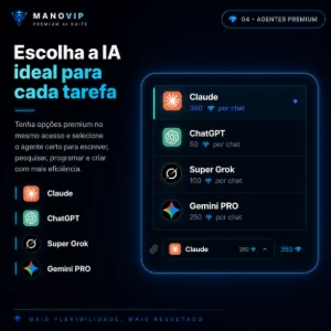 💎Use Claude, ChatGPT, Gemini 3.1 Pro por 49,90 - Inteligência Artificial