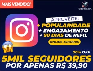 [Promoção] 5K Seguidores Instagram R$ 39,90 | Envio Rápido - Redes Sociais