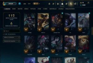 Ouro 4 com 70 Champs e 27 Skins - League of Legends LOL