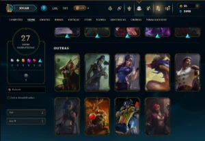 Ouro 4 com 70 Champs e 27 Skins - League of Legends LOL