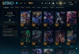 Ouro 4 com 70 Champs e 27 Skins - League of Legends LOL