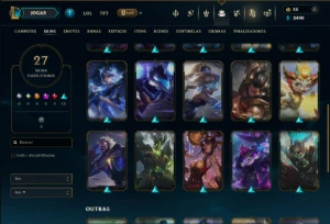 Ouro 4 com 70 Champs e 27 Skins - League of Legends LOL