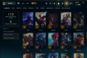 Ouro 4 com 70 Champs e 27 Skins - League of Legends LOL