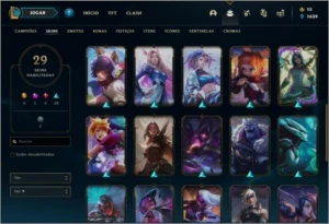 Conta bronze 1 afundada com 29 skins e 24 champs - League of Legends LOL
