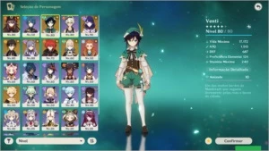 Conta Genshin impact AR55 - 7 Personagens 5* + 3 armas 5*