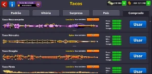 Conta 8 Ball Pool Todos Os Tacos Lendários Full +200K Notas - Outros