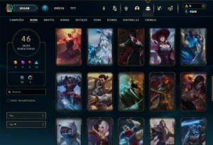 Unranked com 100 Champs e 46 Skins ( MID / TOP / JG ) - League of Legends LOL