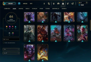 Unranked com 100 Champs e 46 Skins ( MID / TOP / JG ) - League of Legends LOL