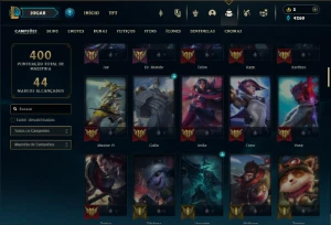 Unranked com 100 Champs e 46 Skins ( MID / TOP / JG ) - League of Legends LOL