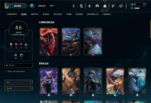 Unranked com 100 Champs e 46 Skins ( MID / TOP / JG ) - League of Legends LOL