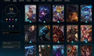 Conta lol lvl 77 com skins + muitos itens espólio + 1865 rp - League of Legends