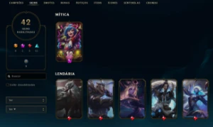 Conta League of Legends Full Acesso - 56 Champs e 42 Skins LOL