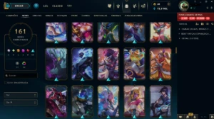 Conta ouro afundada, 161 skins 93 emotes - League of Legends LOL