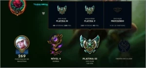 Conta Platina III flex, V na solo/duo 36 skins - League of Legends LOL
