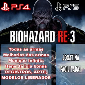 Resident Evil 3 Remake (PS4/PS5) - Munição infinita, etc!!! - Outros