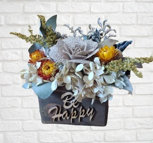 Arranjo Rustico com flor de juta - Artesanato e Personalizados