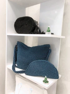 Bolsa Redonda Round Bag em Crochê - Artesanato e Personalizados