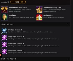 conta wow challenge mod wod, 2700 arena, enchant pvp set rbg - Blizzard