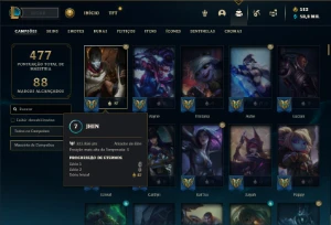 Unranked com TODOS os champs e 286 Skins ( MAIN ADC ) - League of Legends LOL