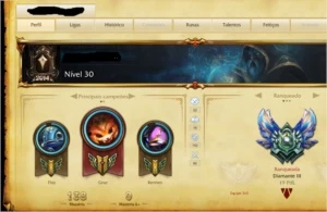 Conta diamante 3 com borda Ouro, 53 Campeões - League of Legends LOL