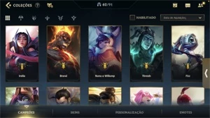 Conta de wild rift antiga! Muitas skins e passes antigos - League of Legends: Wild Rift LOL WR