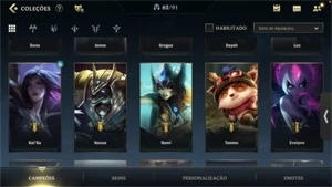Conta de wild rift antiga! Muitas skins e passes antigos - League of Legends: Wild Rift LOL WR