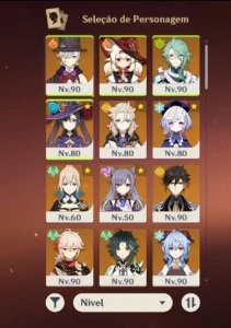 Conta Genshin Impact Ar60 - C/22 Personagens 5⭐/ 8 Armas 5⭐