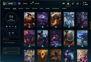 Conta ouro 4 com 121 Champs e 56 Skins + 2 Fragmentos - League of Legends LOL