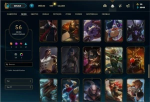 Conta ouro 4 com 121 Champs e 56 Skins + 2 Fragmentos - League of Legends LOL
