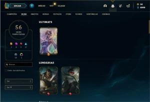 Conta ouro 4 com 121 Champs e 56 Skins + 2 Fragmentos - League of Legends LOL