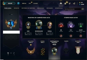 Conta ouro 4 com 121 Champs e 56 Skins + 2 Fragmentos - League of Legends LOL