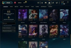 Esmeralda 4 com 40 Champs e 3 Skins + 1 Fragmento - League of Legends LOL