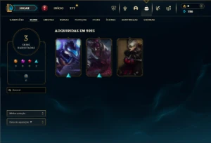 Esmeralda 4 com 40 Champs e 3 Skins + 1 Fragmento - League of Legends LOL