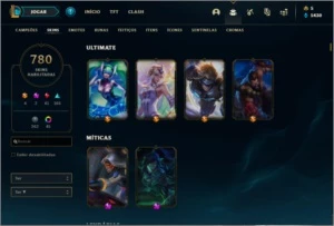 Conta Prata 1(66%) 780 skins - League of Legends LOL