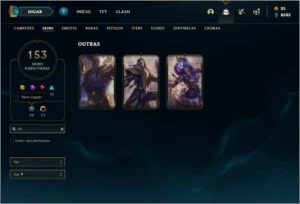 Conta prata 1 com 135 champs e 153 skins ( NIVEL 440 ) - League of Legends LOL