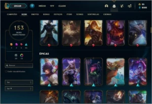 Conta prata 1 com 135 champs e 153 skins ( NIVEL 440 ) - League of Legends LOL