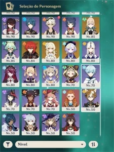 15 PERSONAGENS T5 AYAKA,GANYU,HUTAO,KAZUHA + 10 ARMAS T5 - Genshin Impact