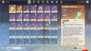 CONTA GENSHIN IMPACT AR45 DILUC +MONA +2 ARMAS 5*