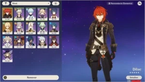 CONTA GENSHIN IMPACT AR45 DILUC +MONA +2 ARMAS 5*
