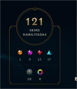 Conta com 121 skins + md10 virgem + 20k de EA pra mudar nick - League of Legends LOL